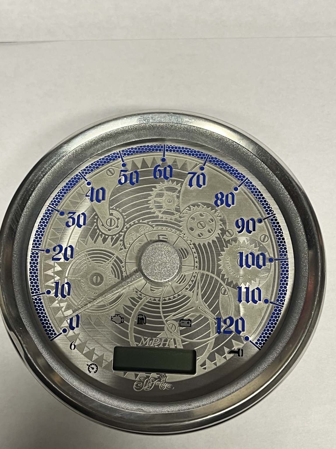 Etched Mechanical Road King and Softail brushed stainless gauge