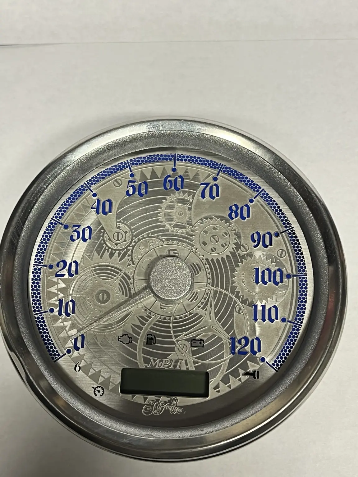 Etched Mechanical Road King and Softail brushed stainless gauge