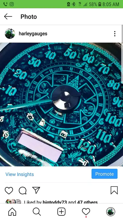 Custom Harley gauge work by Bagger Gauges
