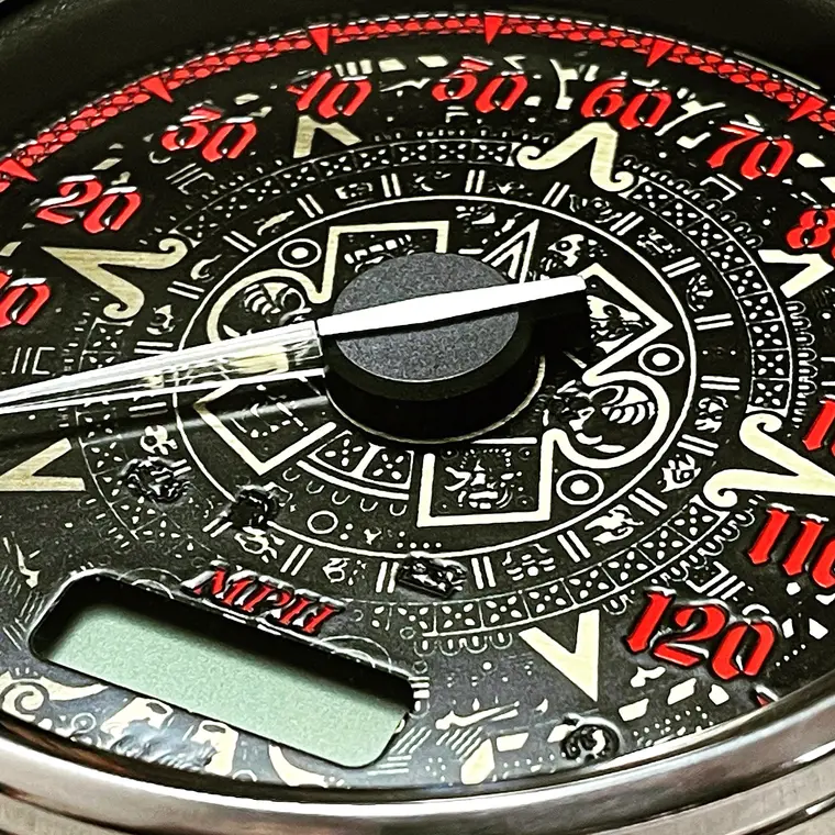 Custom Harley gauge work by Bagger Gauges