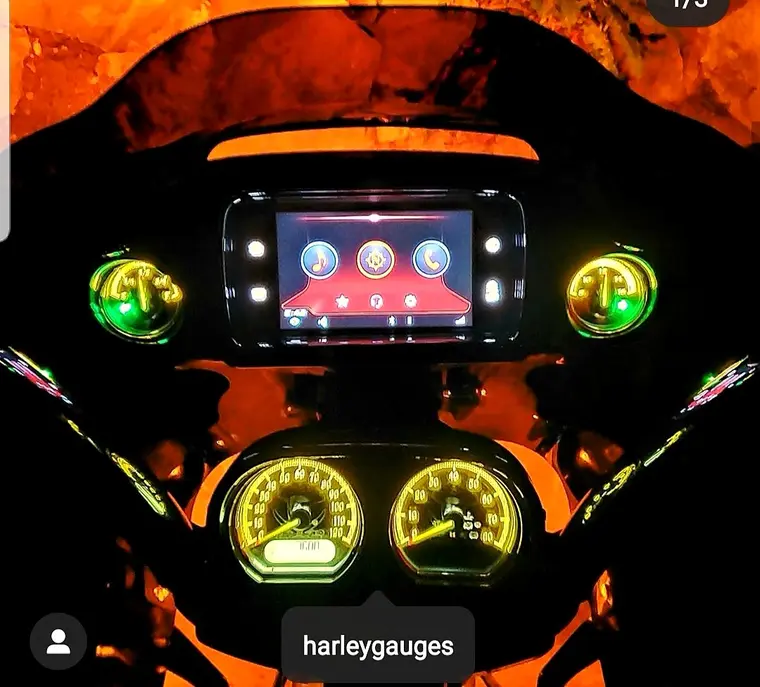 Custom Harley gauge work by Bagger Gauges
