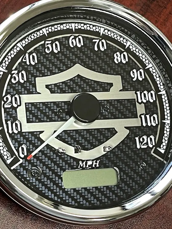 Custom Harley gauge work by Bagger Gauges