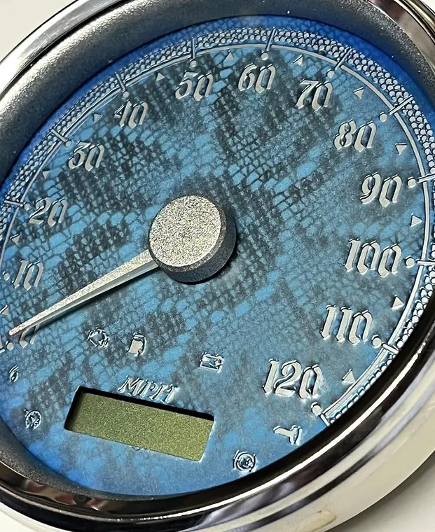 Custom Harley gauge work by Bagger Gauges