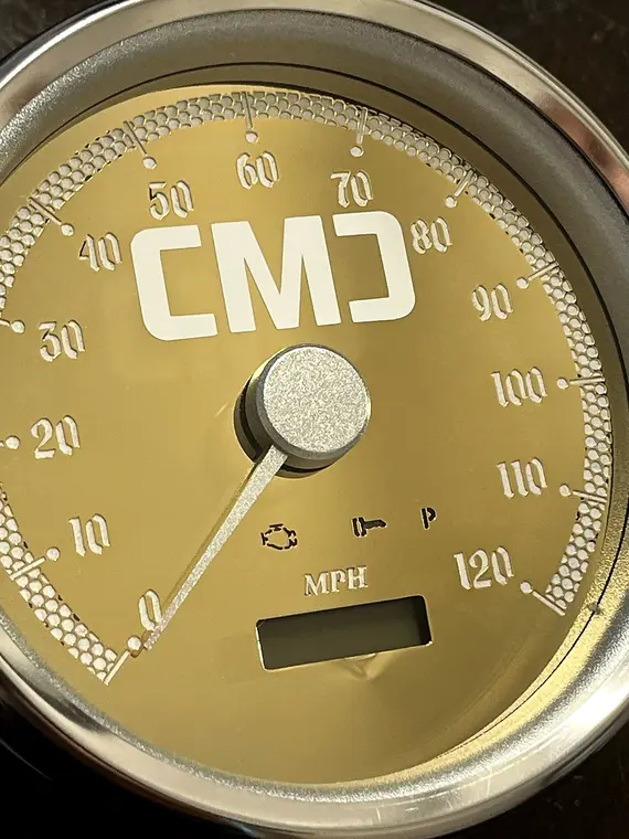 Custom Harley gauge work by Bagger Gauges