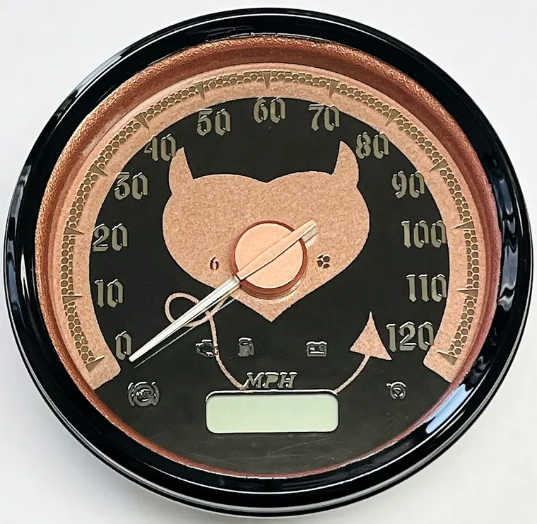Custom Harley gauge work by Bagger Gauges