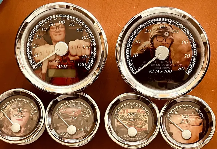 Custom Harley gauge work by Bagger Gauges