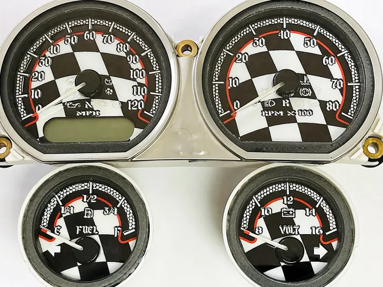 Custom Harley gauge work by Bagger Gauges