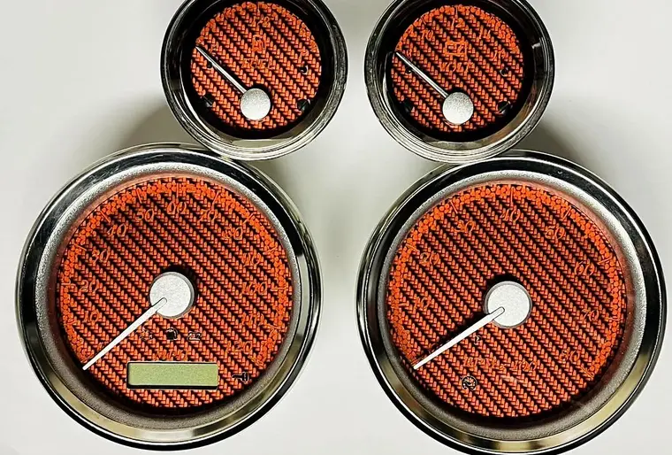 Custom Harley gauge work by Bagger Gauges