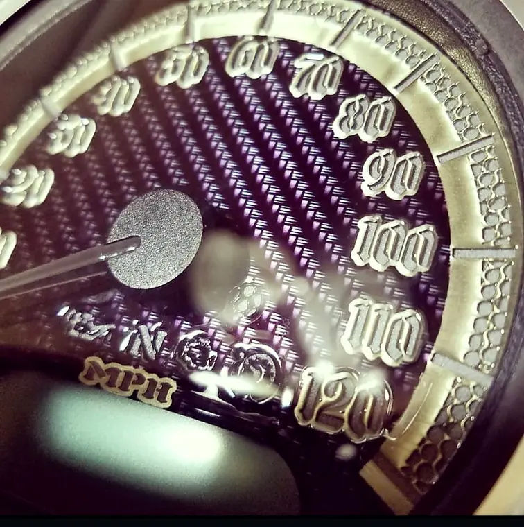 Custom Harley gauge work by Bagger Gauges