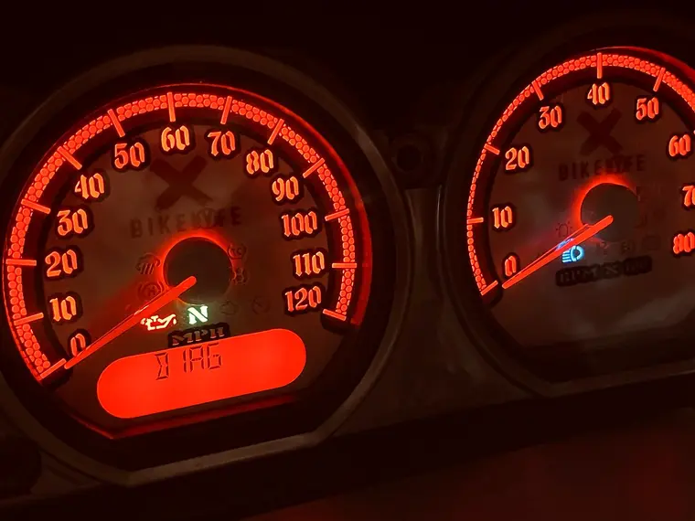 Custom Harley gauge work by Bagger Gauges