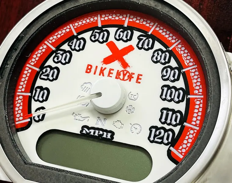 Custom Harley gauge work by Bagger Gauges