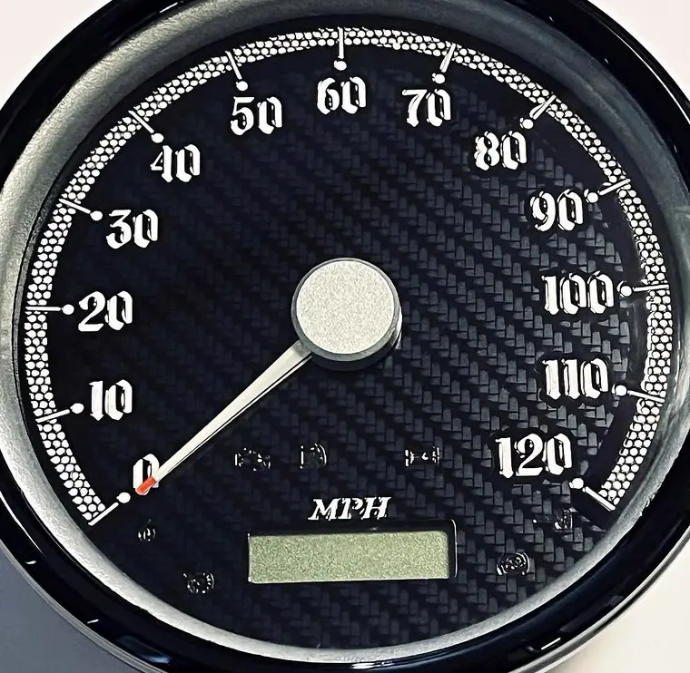 Custom Harley gauge work by Bagger Gauges