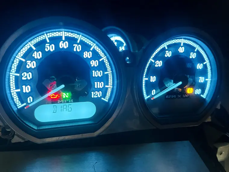 Custom Harley gauge work by Bagger Gauges