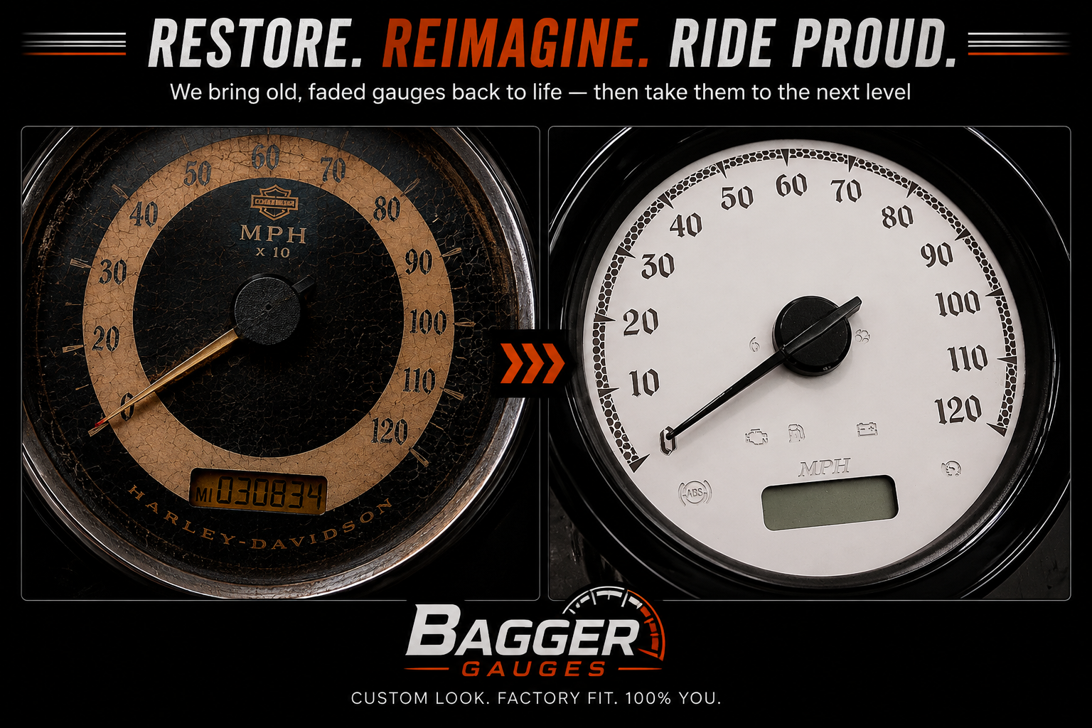 Restore and reimagine custom Harley gauges